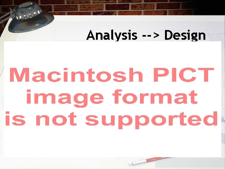Analysis --> Design 