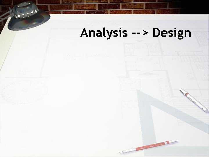 Analysis --> Design 