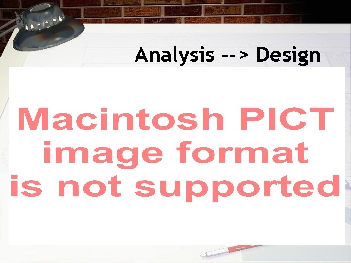 Analysis --> Design 