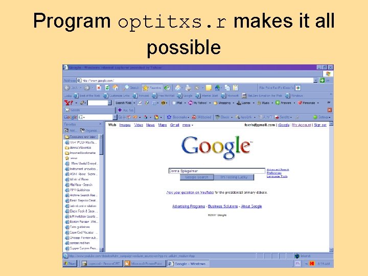 Program optitxs. r makes it all possible 