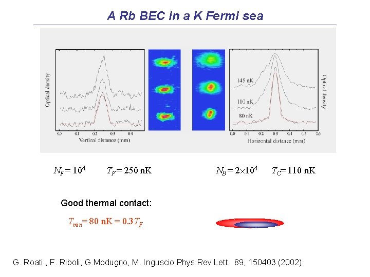 A Rb BEC in a K Fermi sea __________________________________ NF = 104 TF =