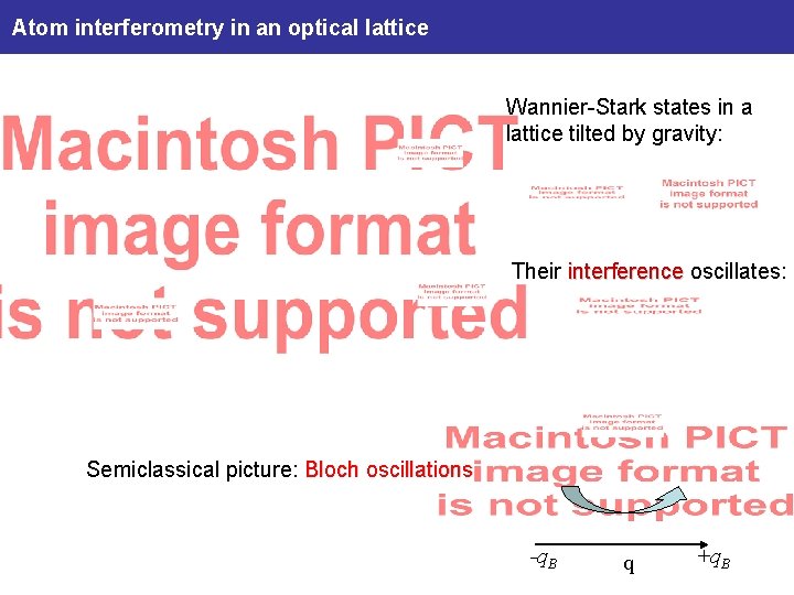 Atom interferometry in an optical lattice Wannier-Stark states in a lattice tilted by gravity: