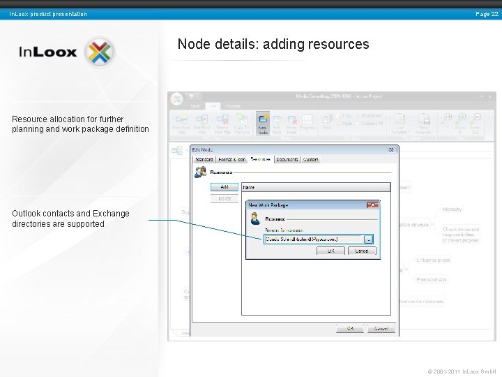 Page 22 In. Loox product presentation Node details: adding resources Resource allocation for further