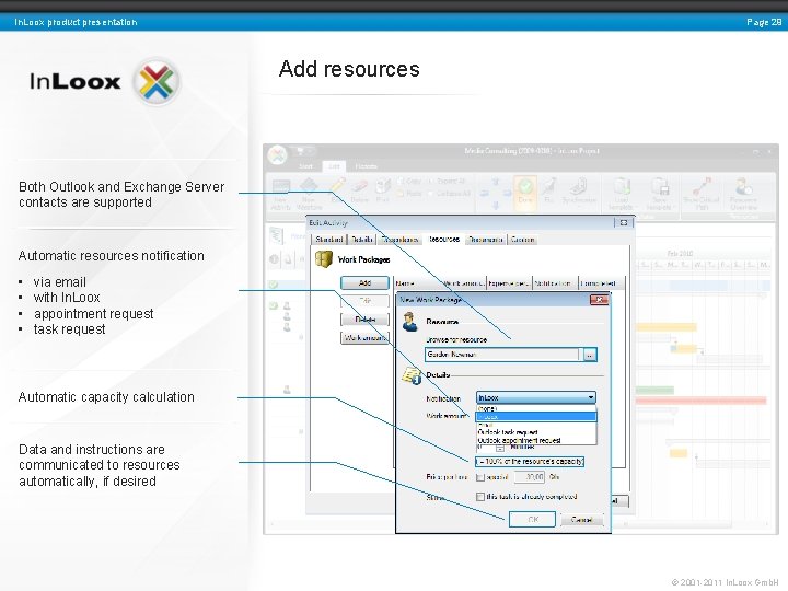 Page 29 In. Loox product presentation Add resources Both Outlook and Exchange Server contacts