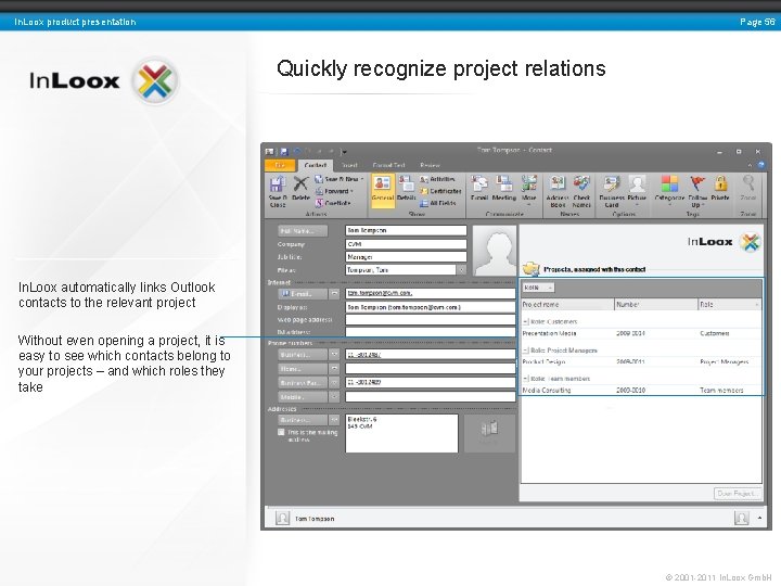 Page 56 In. Loox product presentation Quickly recognize project relations In. Loox automatically links