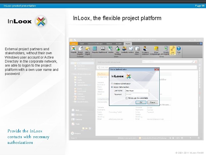 Page 58 In. Loox product presentation In. Loox, the flexible project platform External project