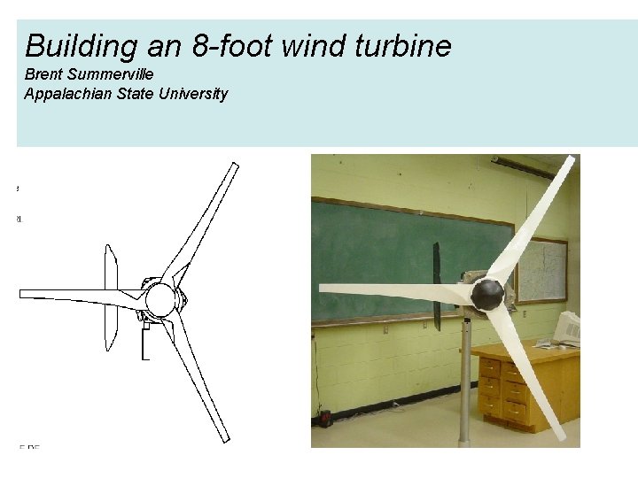 Building an 8 -foot wind turbine Brent Summerville Appalachian State University 