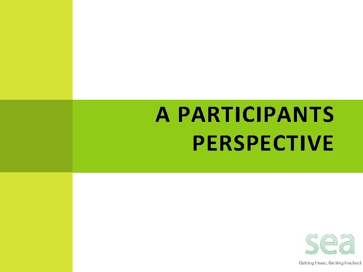 A PARTICIPANTS PERSPECTIVE 