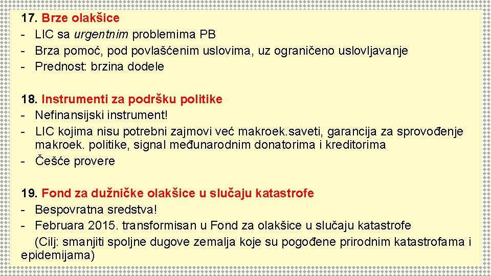 17. Brze olakšice - LIC sa urgentnim problemima PB - Brza pomoć, pod povlašćenim