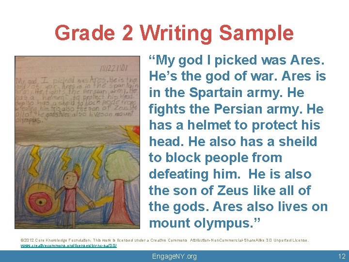 Grade 2 Writing Sample “My god I picked was Ares. He’s the god of Grade 2 Writing Sample “My god I picked was Ares. He’s the god of