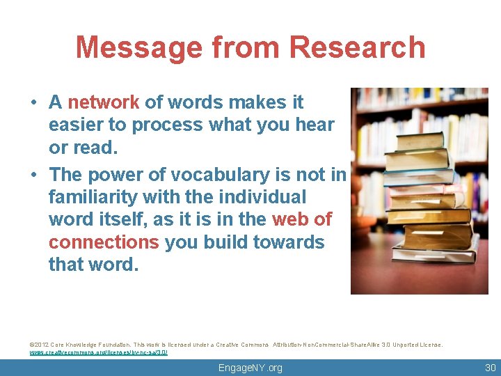 Message from Research • A network of words makes it easier to process what Message from Research • A network of words makes it easier to process what
