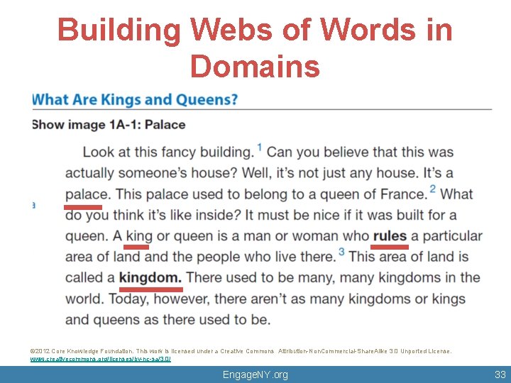 Building Webs of Words in Domains © 2012 Core Knowledge Foundation. This work is Building Webs of Words in Domains © 2012 Core Knowledge Foundation. This work is
