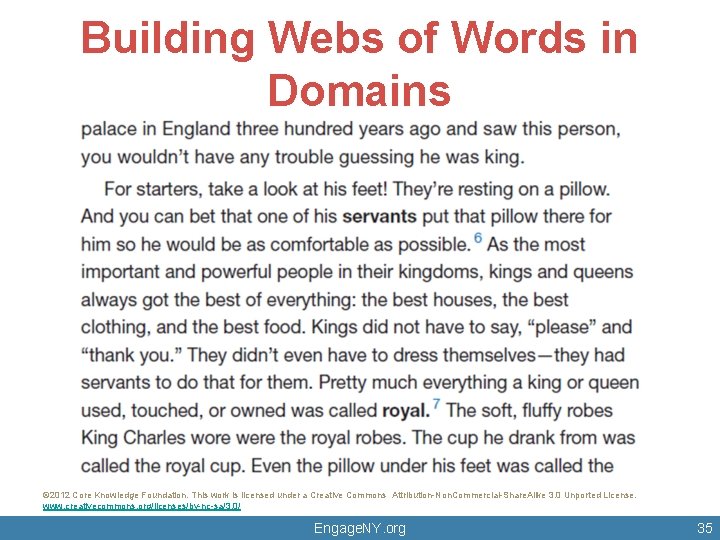 Building Webs of Words in Domains © 2012 Core Knowledge Foundation. This work is Building Webs of Words in Domains © 2012 Core Knowledge Foundation. This work is