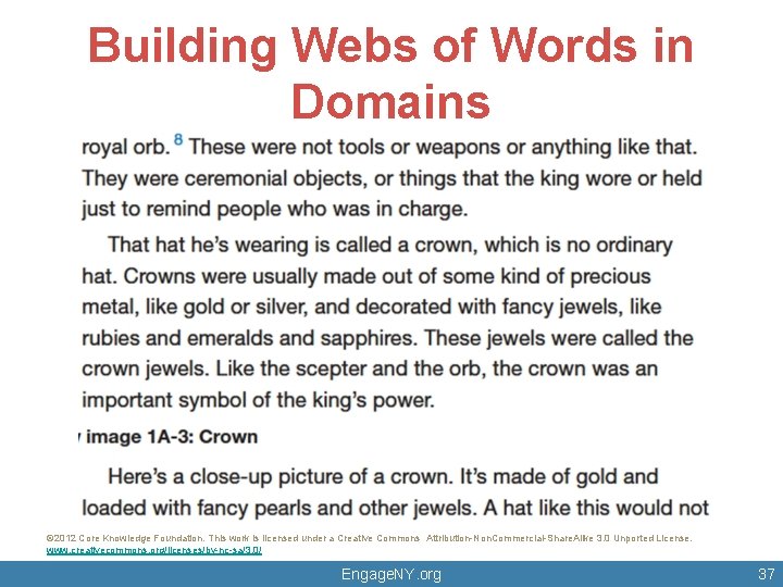 Building Webs of Words in Domains © 2012 Core Knowledge Foundation. This work is Building Webs of Words in Domains © 2012 Core Knowledge Foundation. This work is