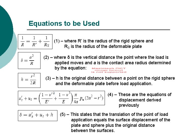 Equations to be Used (1) – where R’ is the radius of the rigid Equations to be Used (1) – where R’ is the radius of the rigid