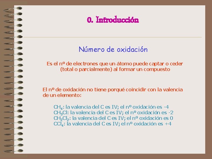 0. Introducción Número de oxidación Es el nº de electrones que un átomo puede 0. Introducción Número de oxidación Es el nº de electrones que un átomo puede
