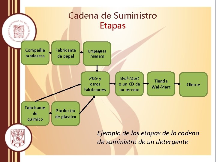 Cadena de Suministro Etapas Compañía maderera Fabricante de papel Empaques Tenneco P&G y otros