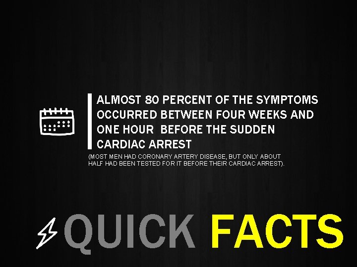 ALMOST 80 PERCENT OF THE SYMPTOMS OCCURRED BETWEEN FOUR WEEKS AND ONE HOUR BEFORE