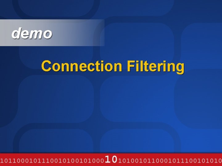 demo Connection Filtering 