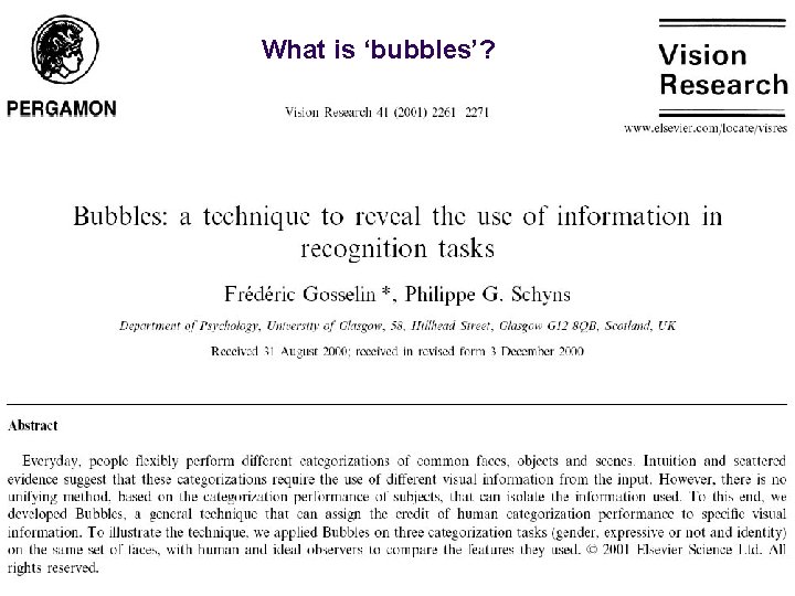 What is ‘bubbles’? 