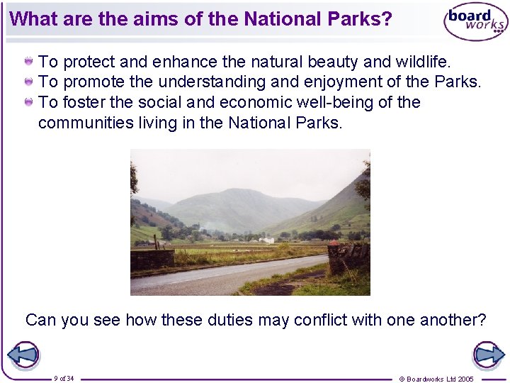 What are the aims of the National Parks? To protect and enhance the natural