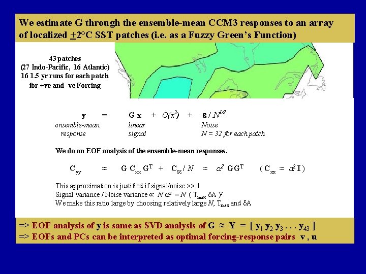 We estimate G through the ensemble-mean CCM 3 responses to an array of localized