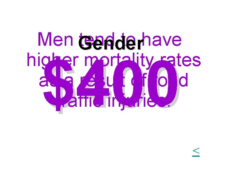 Men Gender tend to have higher mortality rates as a result of road traffic Men Gender tend to have higher mortality rates as a result of road traffic