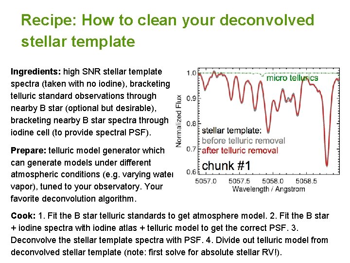 Recipe: How to clean your deconvolved stellar template Ingredients: high SNR stellar template spectra