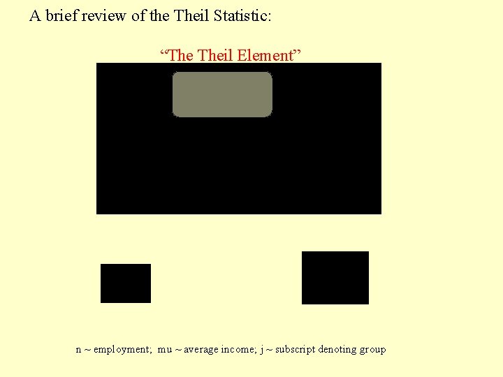 A brief review of the Theil Statistic: “The Theil Element” n ~ employment; mu