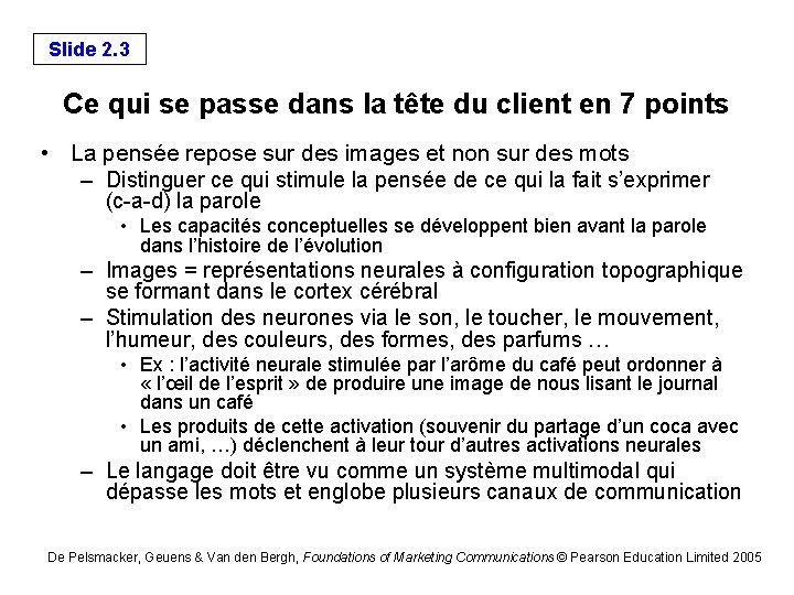 Slide 2. 3 Ce qui se passe dans la tête du client en 7