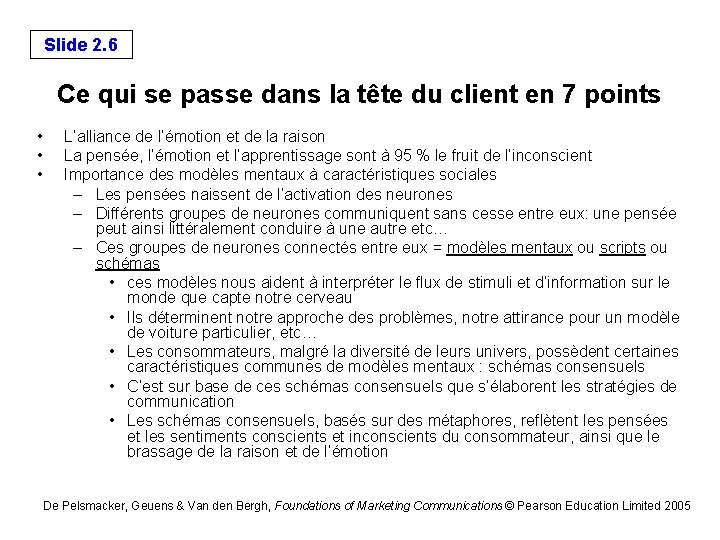 Slide 2. 6 Ce qui se passe dans la tête du client en 7