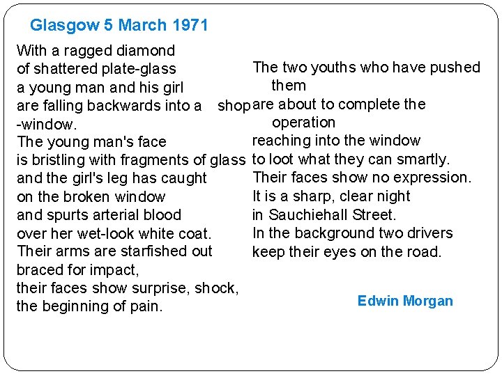  ‘Glasgow 5 March 1971’ With a ragged diamond The two youths who have