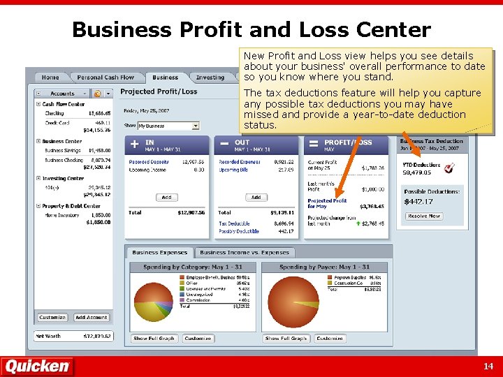 Business Profit and Loss Center New Profit and Loss view helps you see details