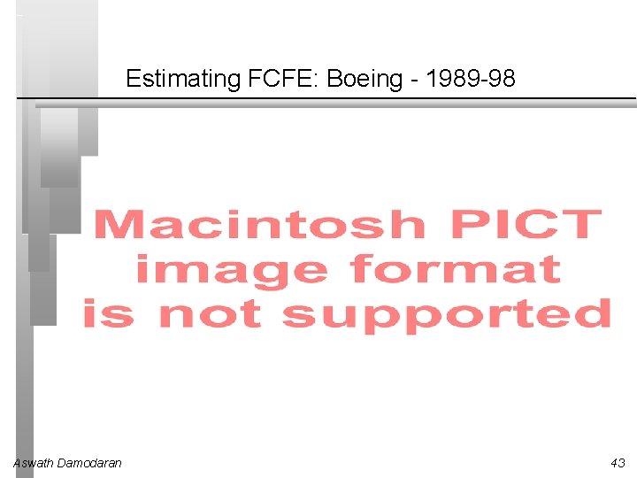 Estimating FCFE: Boeing - 1989 -98 Aswath Damodaran 43 