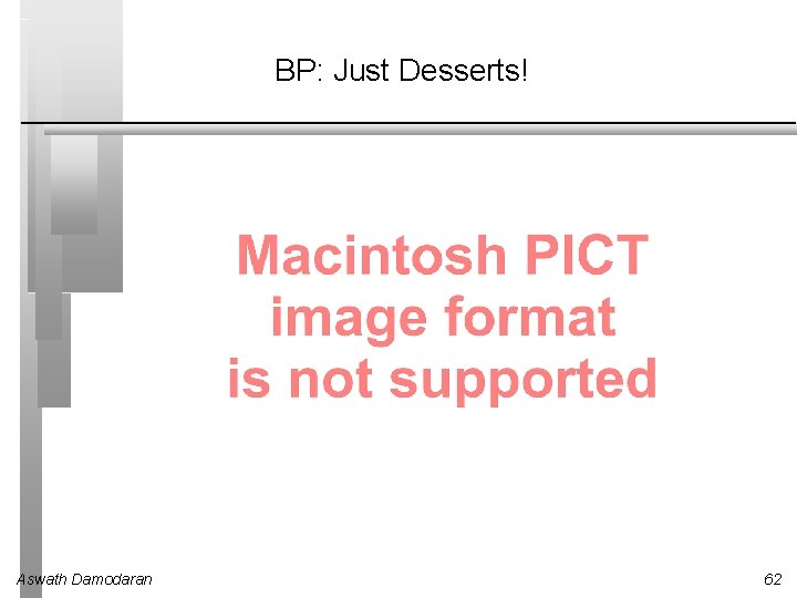 BP: Just Desserts! Aswath Damodaran 62 