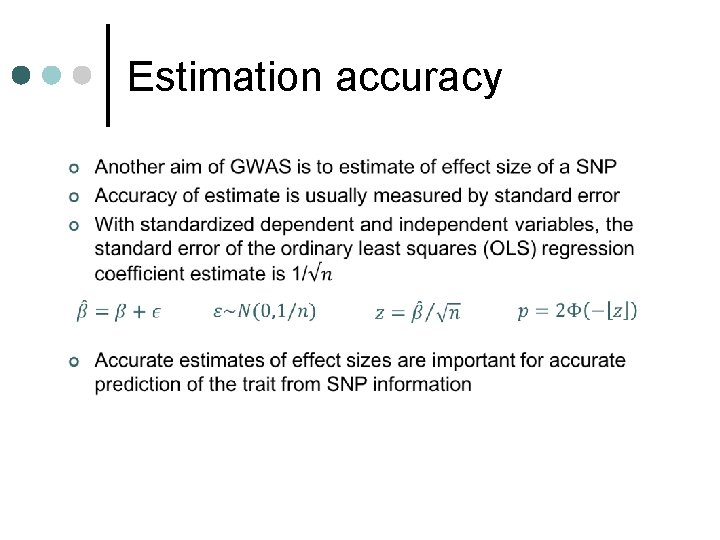 Estimation accuracy 