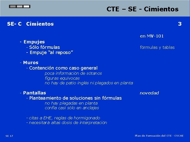 CTE – SE - Cimientos SE- C Cimientos 3 en MV-101 - Empujes - CTE – SE - Cimientos SE- C Cimientos 3 en MV-101 - Empujes -