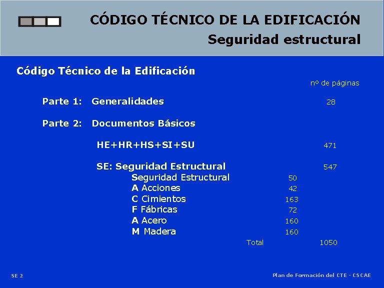 CÓDIGO TÉCNICO DE LA EDIFICACIÓN Seguridad estructural Código Técnico de la Edificación nº de CÓDIGO TÉCNICO DE LA EDIFICACIÓN Seguridad estructural Código Técnico de la Edificación nº de