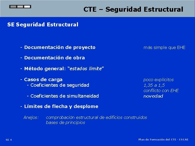 CTE – Seguridad Estructural SE Seguridad Estructural - Documentación de proyecto más simple que CTE – Seguridad Estructural SE Seguridad Estructural - Documentación de proyecto más simple que