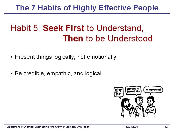 The 7 Habits of Highly Effective People Habit 5: Seek First to Understand, Then