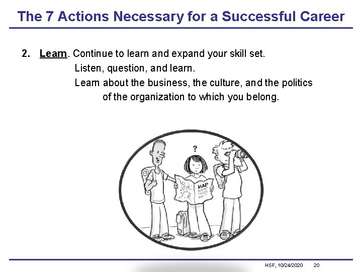 The 7 Actions Necessary for a Successful Career 2. Learn. Continue to learn and