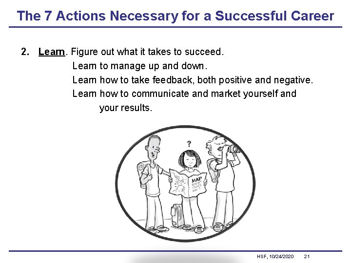 The 7 Actions Necessary for a Successful Career 2. Learn. Figure out what it