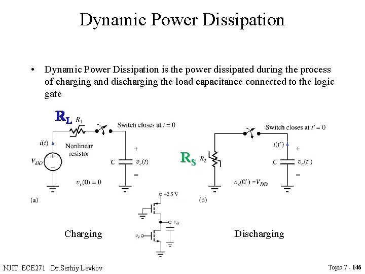 Dynamic Power Dissipation • Dynamic Power Dissipation is the power dissipated during the process