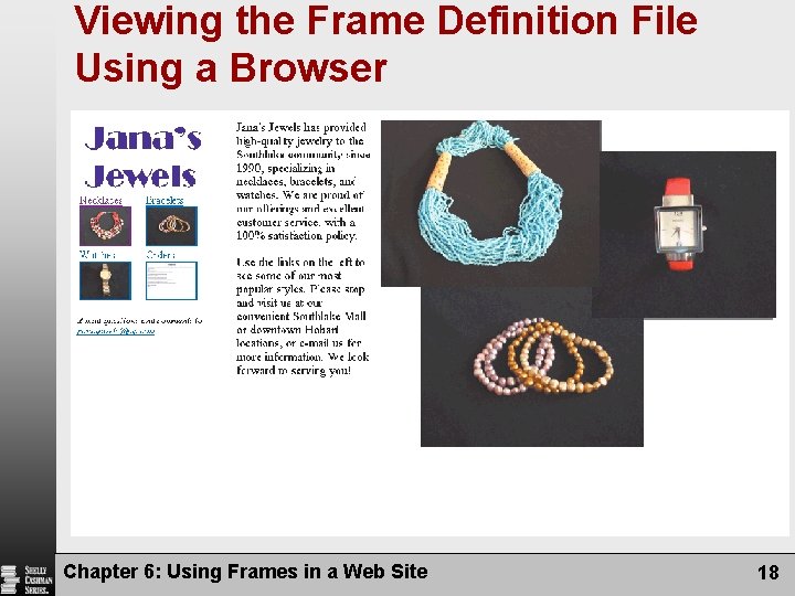 Viewing the Frame Definition File Using a Browser Chapter 6: Using Frames in a