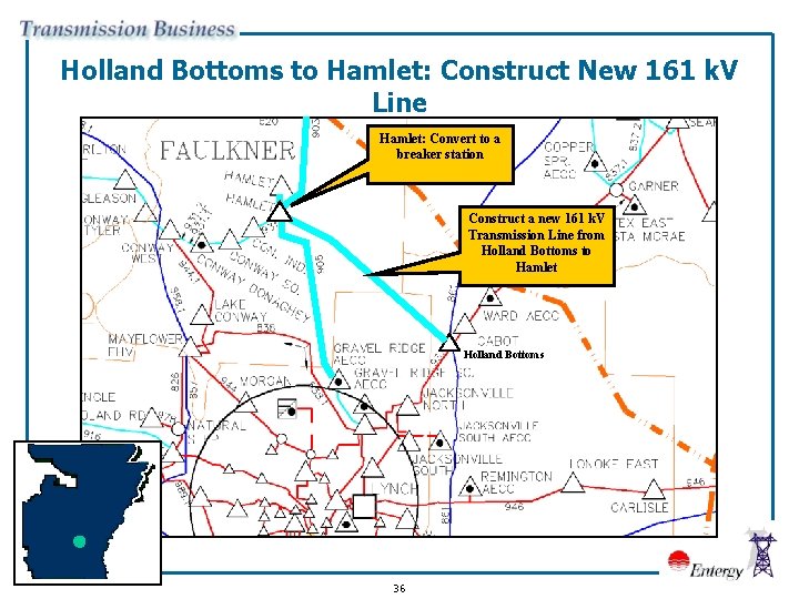 Holland Bottoms to Hamlet: Construct New 161 k. V Line Hamlet: Convert to a