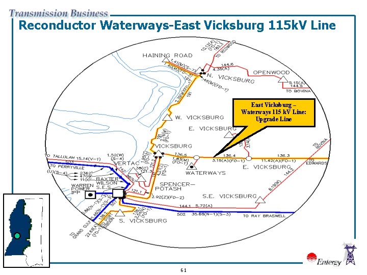 Reconductor Waterways-East Vicksburg 115 k. V Line East Vicksburg – Waterways 115 k. V