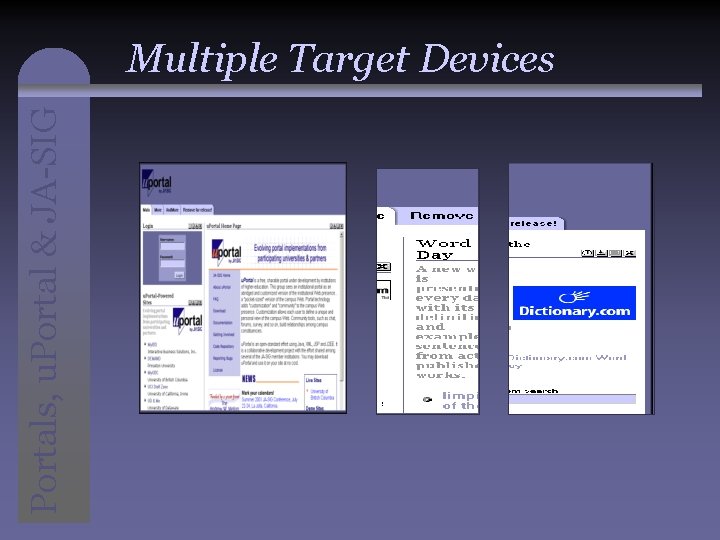 Portals, u. Portal & JA-SIG Multiple Target Devices 