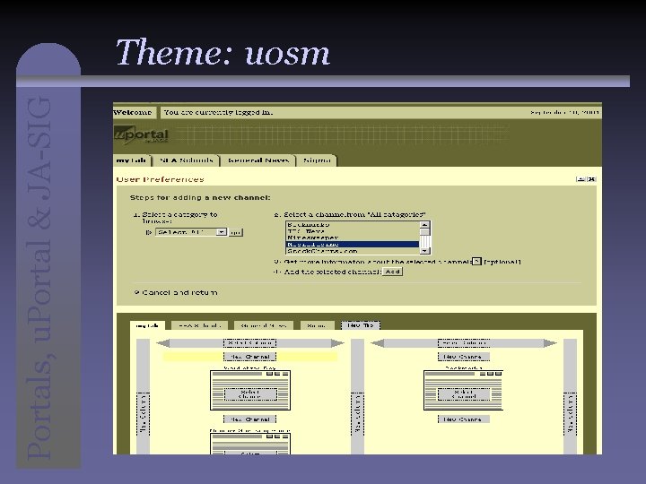 Portals, u. Portal & JA-SIG Theme: uosm 
