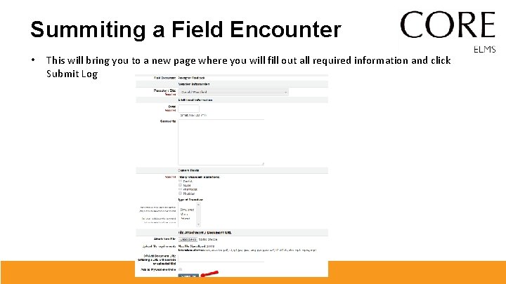 Summiting a Field Encounter • This will bring you to a new page where Summiting a Field Encounter • This will bring you to a new page where