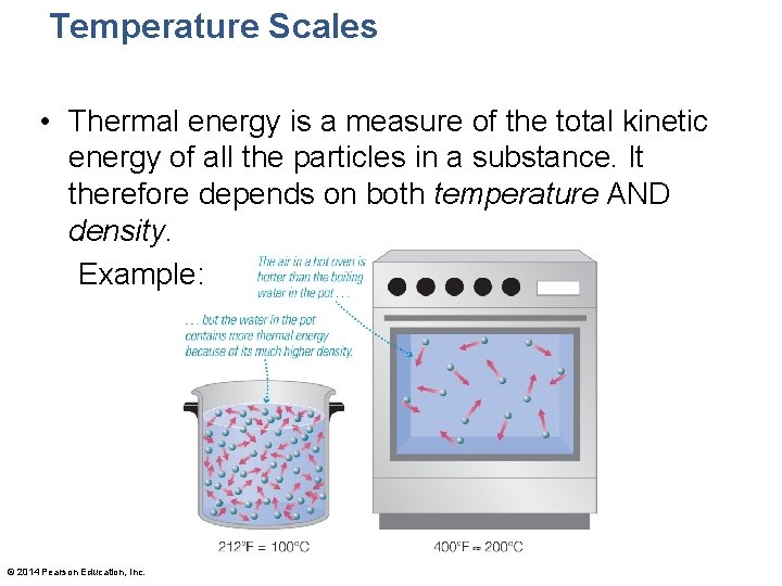 Temperature Scales • Thermal energy is a measure of the total kinetic energy of